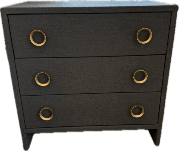 Linen Wrapped Elegant Chest with Gold Pulls