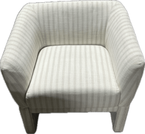 Upholstered Accent Chair with Striped Fabric