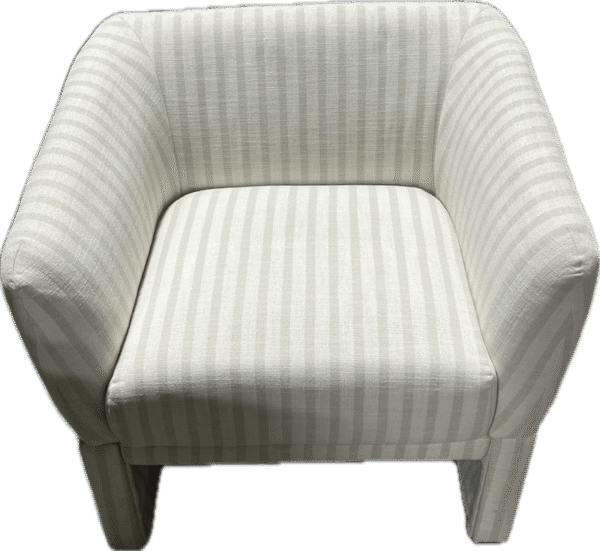 Upholstered Accent Chair with Striped Fabric