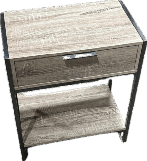 Grey Wash Side Table with Lower Shelf