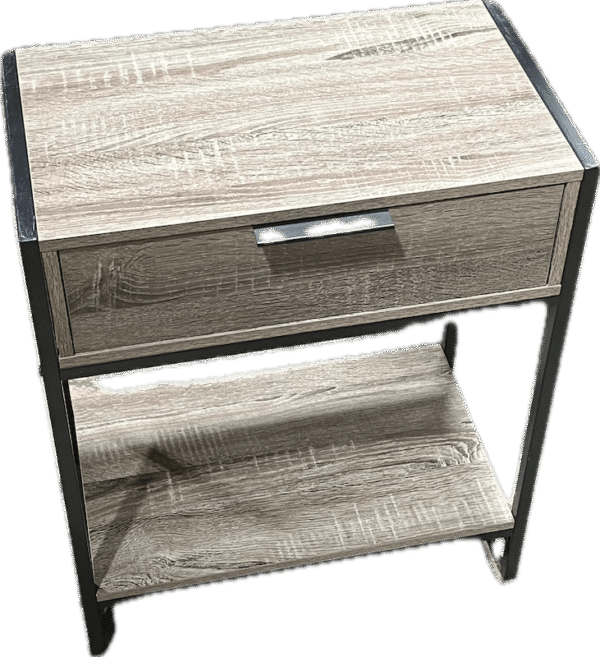 Grey Wash Side Table with Lower Shelf