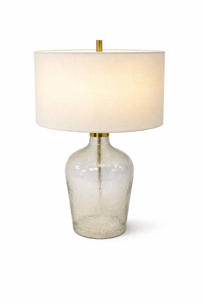 Lamp with Bubbled Glass Base