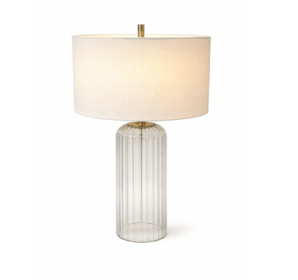 Table Lamp with Ribbed Glass Base