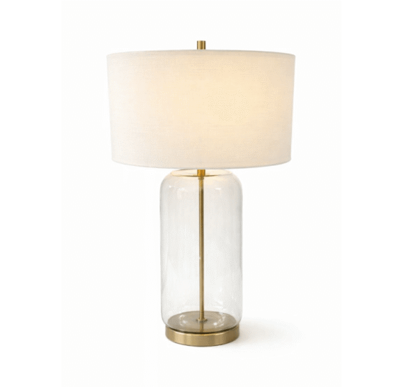 Table Lamp with Clear Glass Cylinder Base