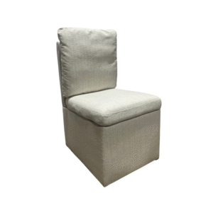 White Slipcovered Slipper Chair with Cushion