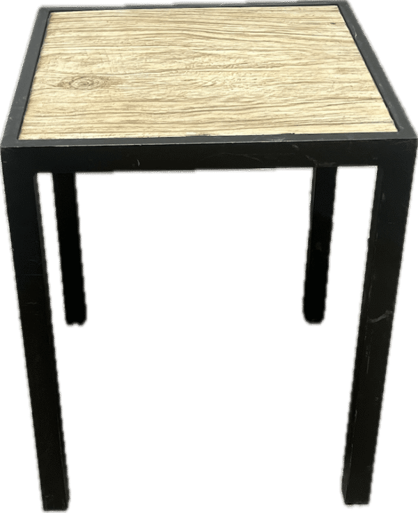 Metal and Wood Grain Side Table