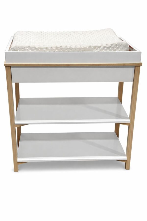 White and Wood Changing Table