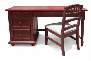 Red Wood Desk and Chair