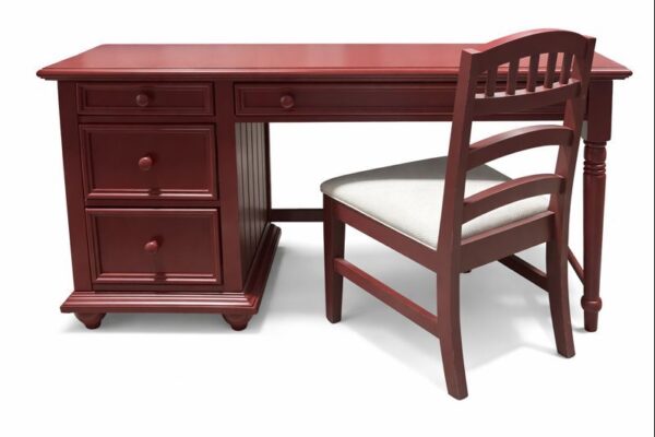 Red Wood Desk and Chair