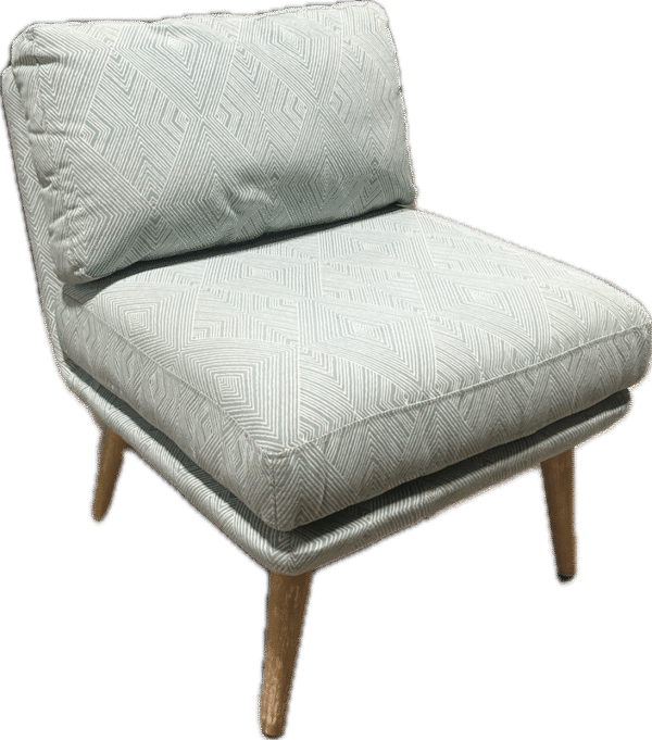 Aqua Geometric Pattern Slipper Chair
