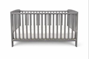 Grey Foldable Crib with Curved Ends