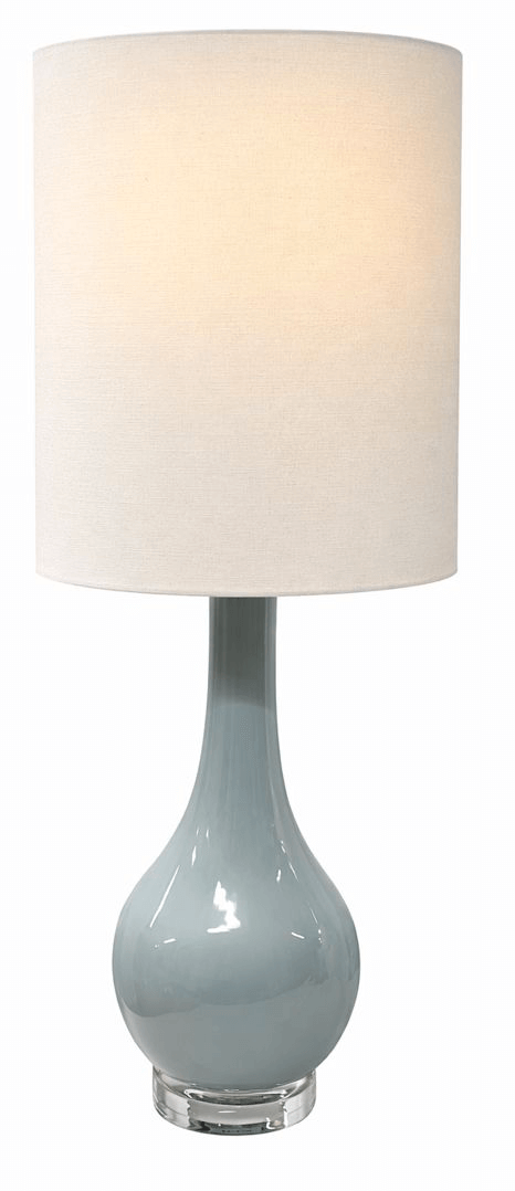 Tapered Grey Long-Neck Ceramic Lamp