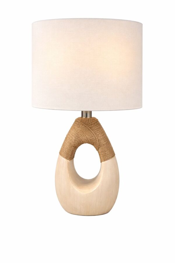 Light Wood & Rope Table Lamp