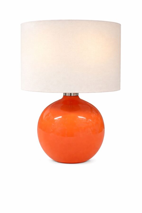 Bright Orange Round Table Lamp