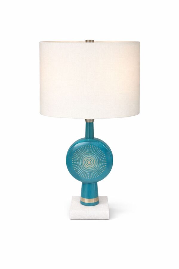 Turquiose and Gold Starburst Table Lamp