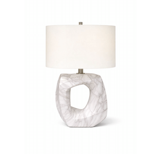 Sculptural Marbled Cut-Out Table Lamp