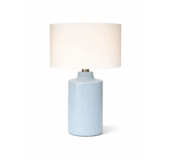 Light Blue Cylindrical Table Lamp