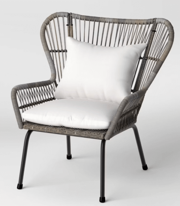 Steel and Wicker Outdoor Patio Chair