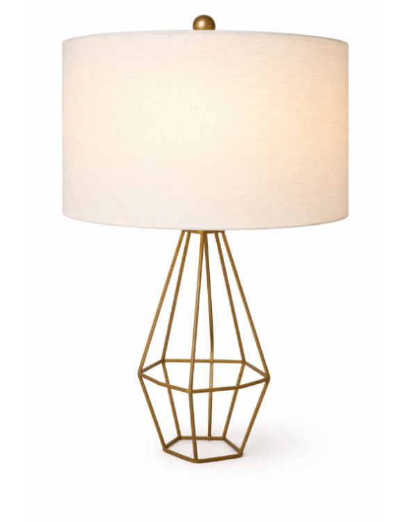 Brass Geometric Cage Lamp