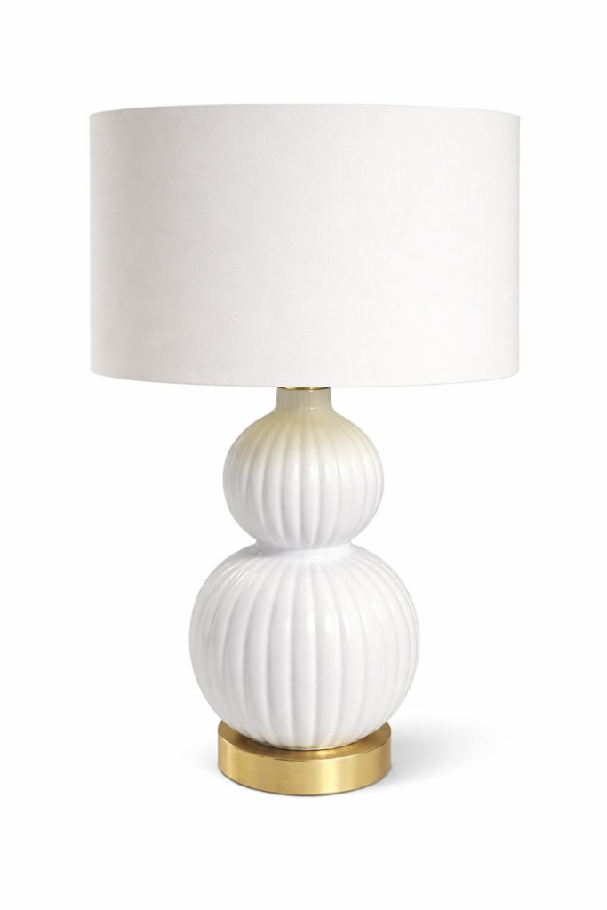 White Ribbed Double-Gourd Lamp