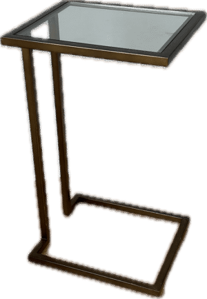 Gold Cantilever Table with Glass Top