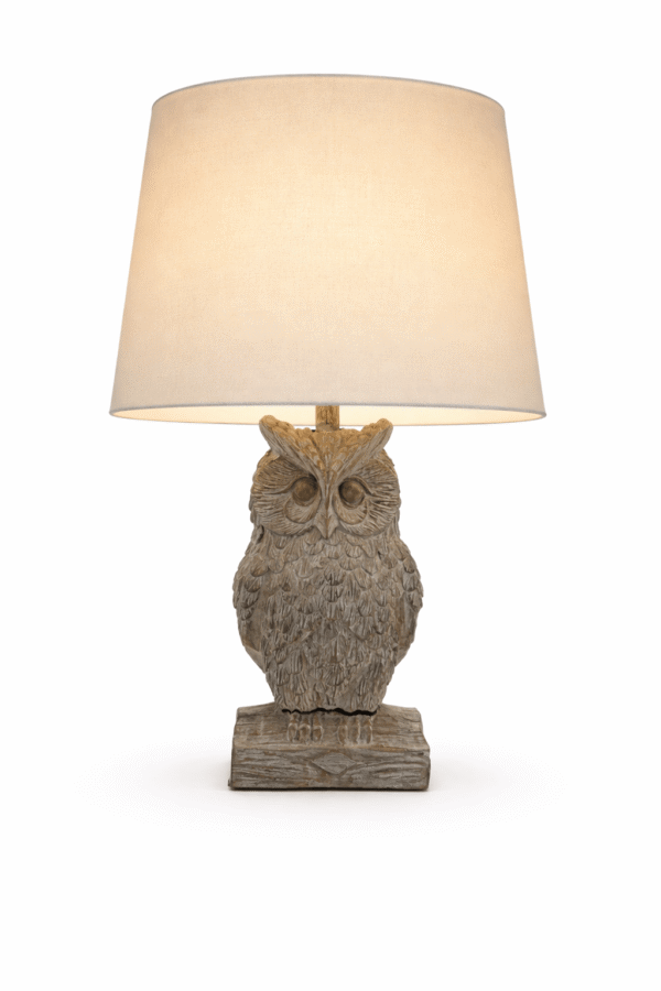 Wood Owl Accent Lamp