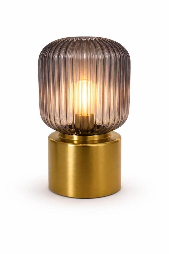 Smoked Glass Deco Accent Lamp