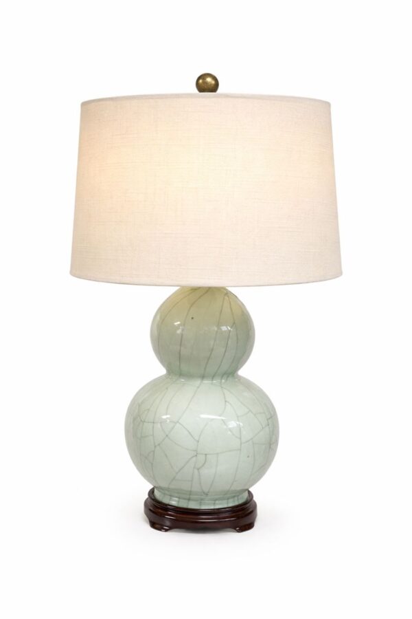Rounded Gourd Celadon Table Lamp