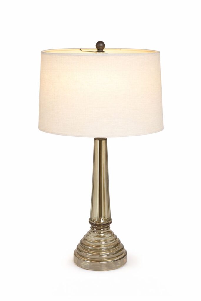 Silver and Glass Tapered Lamp