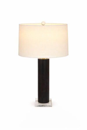 Dark Brown Column Table Lamp