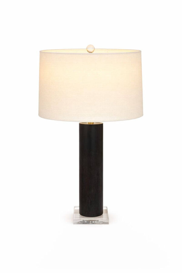 Dark Brown Column Table Lamp