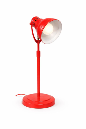Red Metal Adjustable Desk Lamp