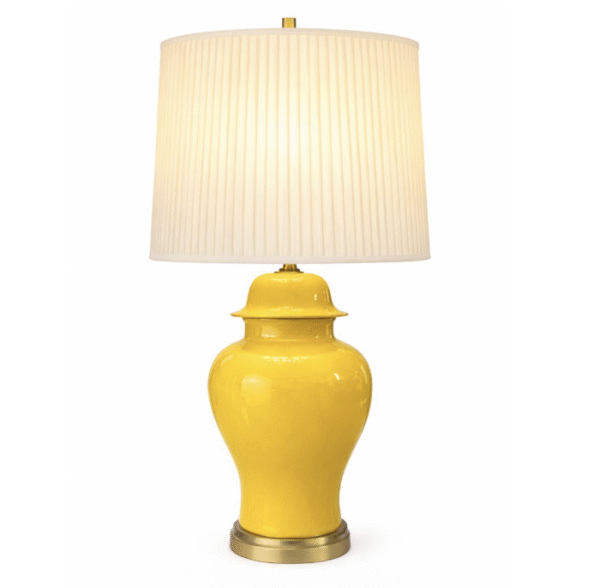 Vintage Yellow Ceramic Ginger Jar Lamp