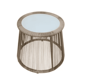Woven Rope Glass Top Table