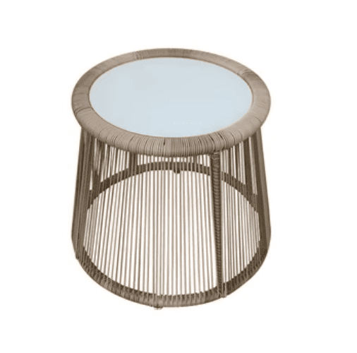 Woven Rope Glass Top Table