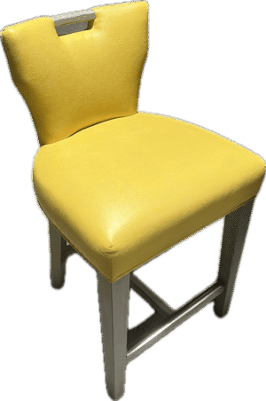 Yellow Leather Counter Stool