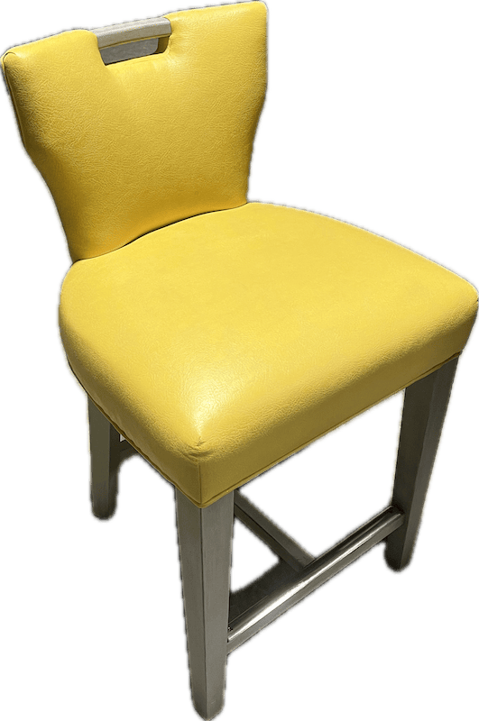 Yellow Leather Counter Stool