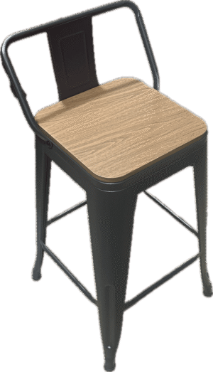 Metal Wood Grain Counter Stool