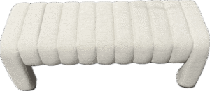 White Boucle Bench