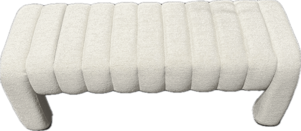 White Boucle Bench