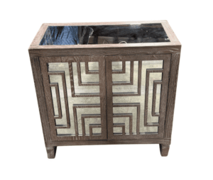 Wood Cabinet with Mirror Design