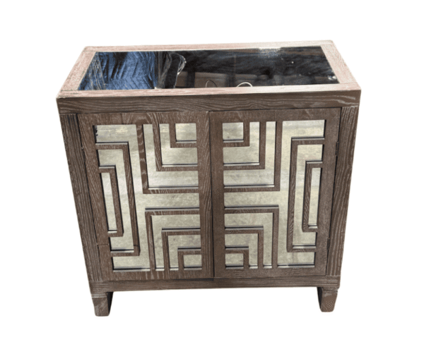 Wood Cabinet with Mirror Design