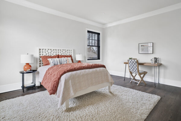 White Wood Cutout Bed