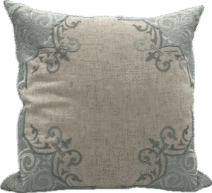 Green Embroidered Corners Pillow