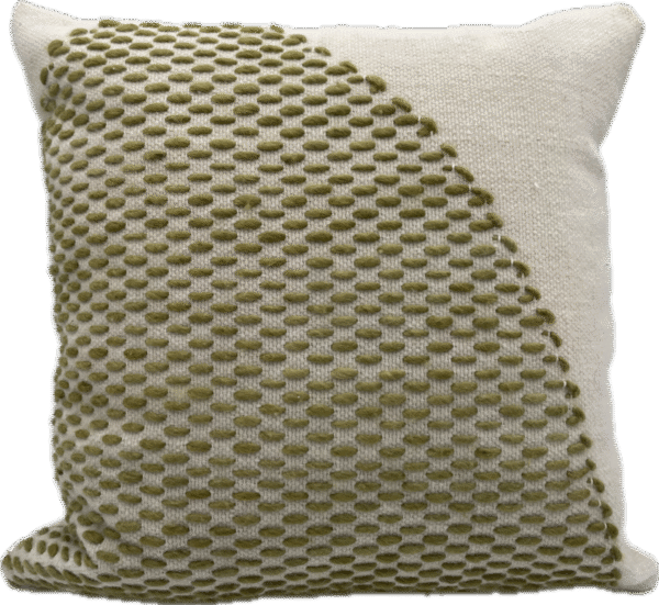 Green Stitch Dots Pillow