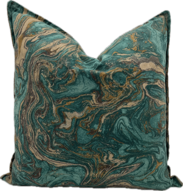 Marbled Teal Pillow