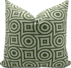 Geometric Circles Green Pillow