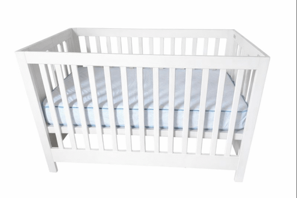 White Square Top Foldable Full Sized Crib