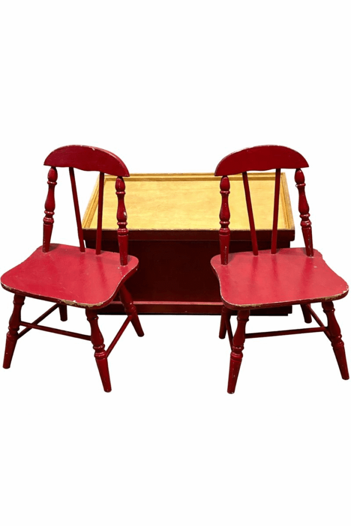 Red Children's Chairs with Table