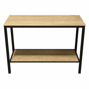 Wood Look Console Table with Black Metal Frame